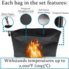Set of 3 Fireproof Zipper Bags, Includes Large 15"x11", Medium