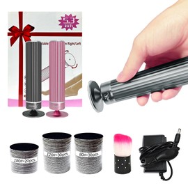 5.3'' Electric Foot Callus Remover with 80pcs Sandpaper Discs & Brush, Professional Aluminum Ergonomic Pedicure Tool, Stepless Speed & Reverse Control for Dead Skin Removal (Grey)