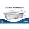 Rollay 50 Pack Aluminium Foil Food Containers with Lids 600ml
