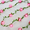 Curyidy Rose Flower String Lights Pink Floral Garland with Fairy