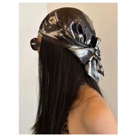 RoseSeek Women's Metallic Tie Dye Y2K Bandanas Casual Square Headscarf Hair Scarf, Multicolor, One-Size