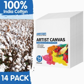 FIXSMITH Canvases for Painting, 11x14 Inch Canvas Boards, Super Value 14 Pack White Blank Canvas Panels, 100% Cotton Primed，Painting Art Supplies for Professionals, Hobby Painters, Students & Kids