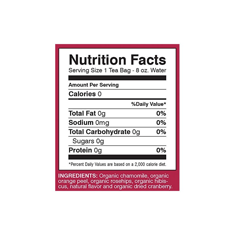 Davidson's Organics, Cranberry Orange, 25-count Tea Bags, Pack of 6