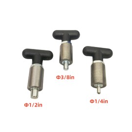 Handle Locking Spring-Loaded Pull pin, Welded Steel Body Column Positioning pin,Black Handle Lever knob (1, T-Handle Dia:1/2in)