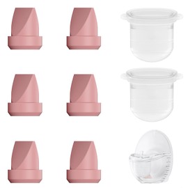 8PC M6 Breast Pump Replacement Accessories, Including 6pcs Duckbill Valve and 2pcs Diaphragms for Momcozy Mobile Style | M6, Replace for Momcozy Pump Parts, Not Original Parts, 8PC Red