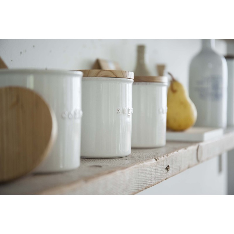Yamazaki Industries 3426 Toska Sugar Storage Container, Ceramic Canister, White