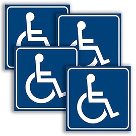 4Pack Handicap Signs Decal Funny Sticker for Car Truck Window Bumper Disable Wheelchair Signs