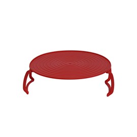 Microwave Multipurpose 4 in 1 Tray Stand Rack Splatter Guard Carry Tray Stacking Shelf (1, Red)