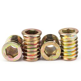 Wood Furniture M10x30mm Threaded Insert Nuts Interface Hex Socket Drive 5pcs