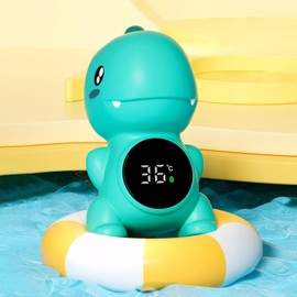 Baby bath thermometer, baby bath temperature measurement LED water thermometer, newborn water thermometer, high-precision digital display cartoon baby water thermometer(Little dinosaur)