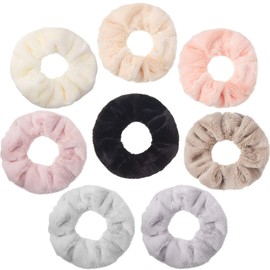 8 Scrunchies Esponjosos de Toalla Gomas para Secar Cabello Scrunchie Suave Grueso Soporte de Cola de Caballo Lazos para Cabello Húmedo Seco