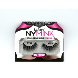 Laflare 3D NY Mink Eyelashes, 100% Real Mink Hair Lashes, Luxury Makeup, Natural, Light, Trendy, Variety, Reusable, Multi layered Real Mink Hair Lashes (NY55)