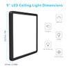 9Inch 18W Square LED Ceiling Light Fixtures Flush Mount, 5000K