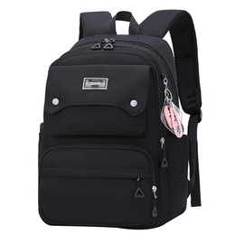 JiaYou Teen Girls Casual Backpack High Middle School Daypack Women Daily Travel Laptop Bag (1# Black, 26 Liters)