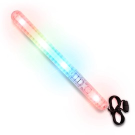 Multicolor Flashing LED Light Stick Patrol Wand on Breakaway Lanyard (Set of 12)