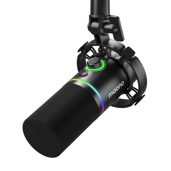 MAONO RGB Dynamic Gaming Microphone USB/XLR Mute Gain Volume Control