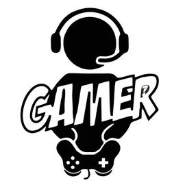 Gamer with Controller Wall Art Decals, Boy Gamer Vinyl Wall Stickers, Gamers World Wall Murals Decor Wallpaper for Teens Kids Playroom Bedroom Living Room Home Decoration