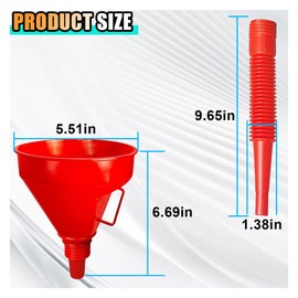 Wide Mouth Oil Funnel with Handle, Automotive Flex Funnel with Flexible Spout Extension Nozzle Hose Mesh Screen Filter for Cars Motorcycles Engine Oil, Liquid, Diesel, Kerosene, Gasoline