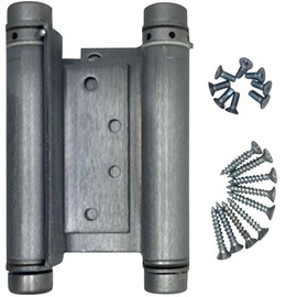 6" Double Action Spring Hinge- 4.5" Door Flange | Saloon Door Hinge - Satin Chrome Finish
