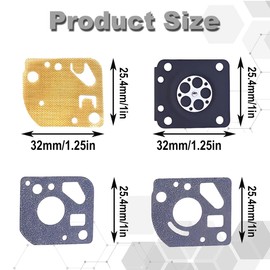Qiuwanzia RB-29 Carburetor Rebuild Repair Kit Gasket for Zama C1U Series Carburetor for Homelite for Ryobi 25cc 26cc 30cc String Trimmer Blower Replace Parts A03979 Diaphragm Primer Bulb