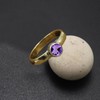 JEWELSTREZORO Amethyst Edelstein-Bandring für Herren und Damen,Geschenkartikel, 925er-Sterlingsilber Bandring handgefertigter