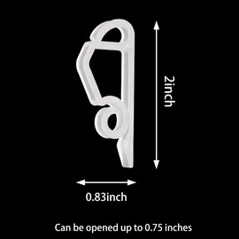 EQUIJUANCE Christmas Light Clips, Outdoor Festive String Lights Siding Clamps, Sliding Hooks, Weatherproof Plastic Clips for Light Decoration (white60)