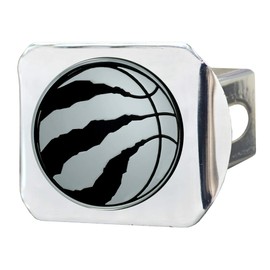 FANMATS 25125 Toronto Raptors Chrome Metal Hitch Cover with Chrome Metal 3D Emblem