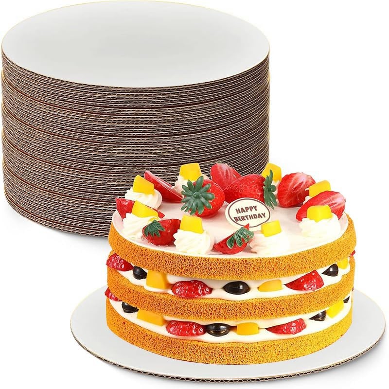 Generic [20/40/100pcs] 8 in White Cakeboard Round,Disposable Cake Circle Base
