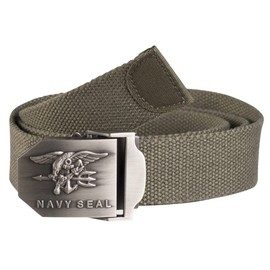 Canvas US Military Style With Metal Navy Seal Buckle (Olive)