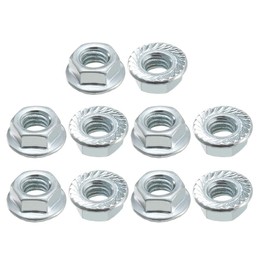 sourcing map 5/16-18 Serrated Flange Hex Lock Nuts, Carbon Steel 10 Pcs