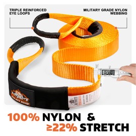 AUTOBOTS Tow Strap Heavy Duty 3" x 20 ft (35,000 lbs) with Shackle Hooks Winch Recovery Rope Towing Strap,Offroad Recovery Kit for Truck Vehicle
