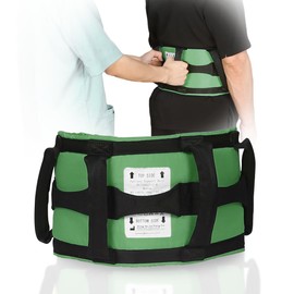 Ehucon Walking Belt Transfer Belt with 7 Handles - Care Belt for Seniors and Patients, Comfortable Transfer Belt with and Buckle, Adjustable, Maximum Load 150 kg (Green, Oversize)