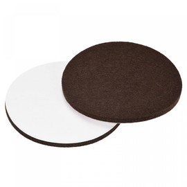 sourcing map Felt Furniture Pads, 100mm Dia Self-stick Non-slip Anti-scratch Round Felt Pads Cabinet Closet Feet Floor Protector Brown 4 Pads