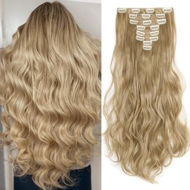 Tess Clip-In Extensions, Like Real Hairpieces, 8 Wefts, 18 Clips, Wavy Hairpieces