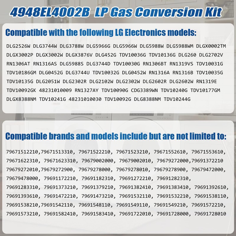 2PCS 4948EL4002B Dryer LP Gas Conversion Kit Replaces 383EEL3002D for