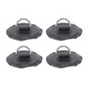 4PCS D Ring Patch PVC Round Shape Strong Stainless Steel