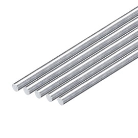 sourcing map 5Pcs 5/16"(8mm) Dia Round Aluminum Rod, 6"(153mm) Long 6061 Aluminum Round Rod Solid Lathe Bar Stock for Industry Construction DIY Crafts