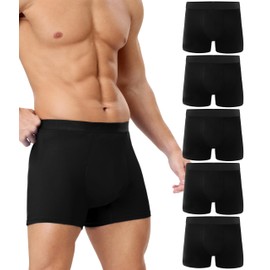 YESWEL Incontinence Underwear for Men, 150ML Absorbency Washable Reusable Cotton Heavy Flow Bladder Leak Proof Boxer Briefs (Black, X-Large)