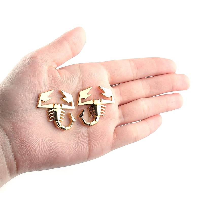 2 Pieces Scorpion Emblem 3D Metal Badge Car Side Back