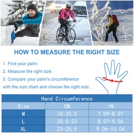 Shudyear Men's Waterproof Thermal Gloves, Touchscreen Winter Gloves, Driving Gloves, Cycling Gloves, Running Gloves (XL)