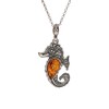 Artisana-Schmuck Amber Seahorse Pendant (without Chain) Set in 925/000 Sterling