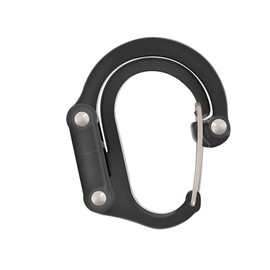 Aluminium Carabiner D-Ring Hook, Multi-functional Mountaineering Buckle for Outdoor Climbing, Camping, Foldable Design (Black)