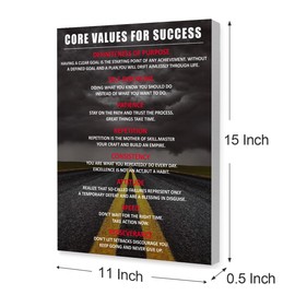 OTINGQD Inspirational Office Wall Decor,Core Values for Success Wall Art,Positive Quotes Wall Art,Motivational Canvas Wall Art for Office Living Room Bedroom