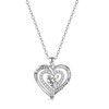 YAUFUZE I Love You Forever Heart Platinum Plated Necklace, White