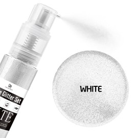 Edible Glitter Spray - 3/4oz Luster Dust Edible Food Grade Glitter Shimmer Dust Powder for Cocktails, Drinks, Cake Decorating - Metallic Food Coloring Powder for Wine, Candy, Cookie, Icing (White)