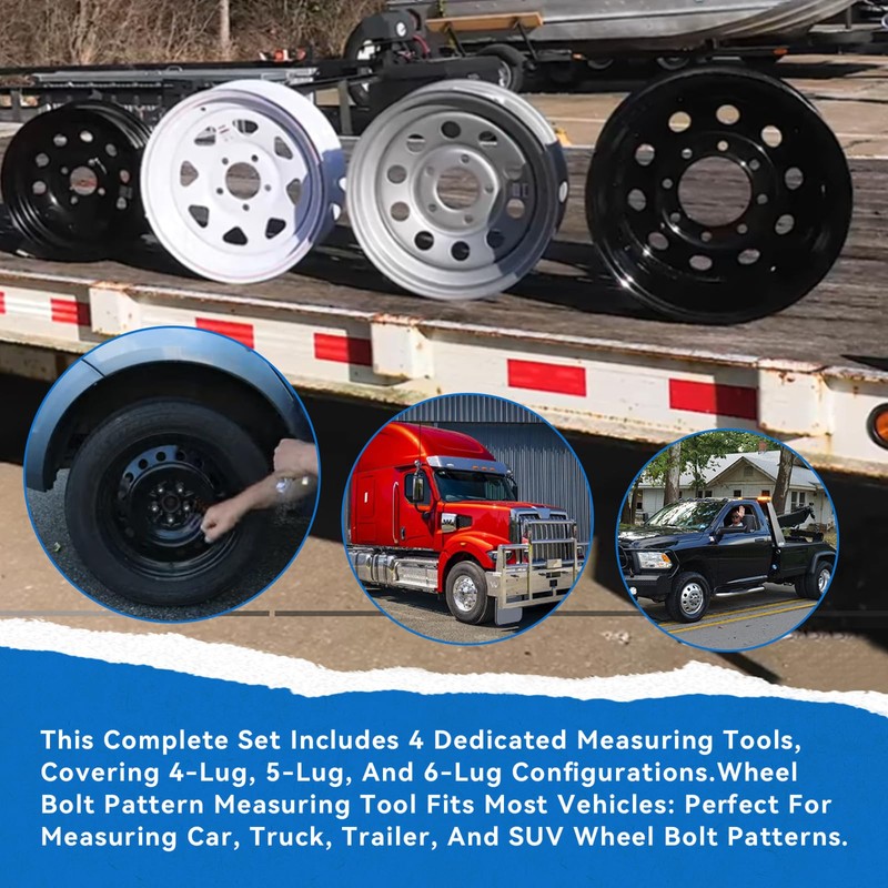 Wheel Bolt Pattern Template Tools,Anti-Scratch Scale Markings