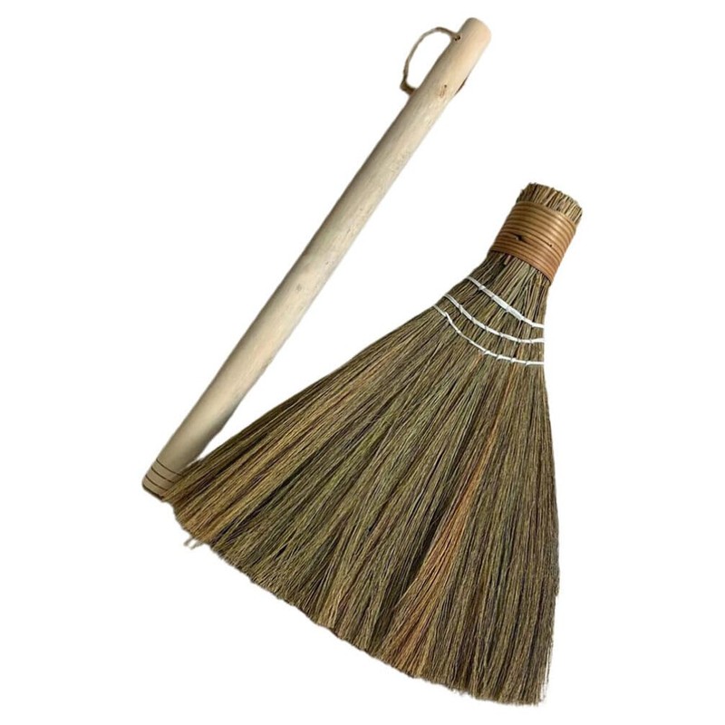 Alipis Straw Soft Broom Detachable Handle Hand Broom Rustic Farmhouse