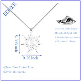 BEKECH Rapunzel Princess Necklace Rapunzel Gift Princess Fairy Tales Fans Gift Princess Pendent Jewelry for Women Girls (silver)