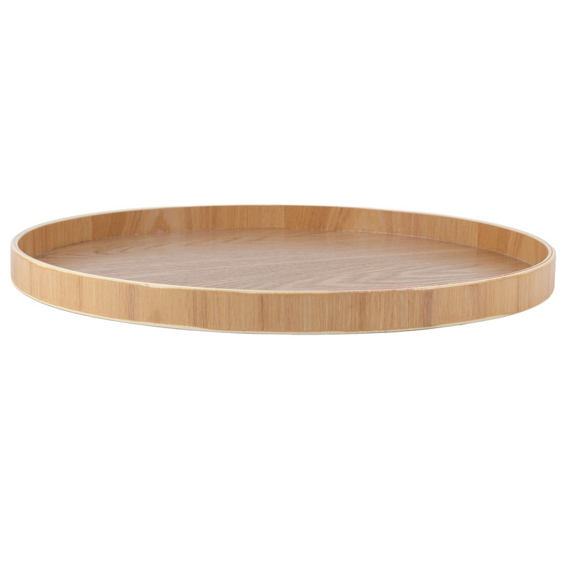 Round Shape Solid Wood Tea Coffee Snack Food Meals Serving