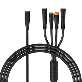 1T4 Proofwater Cable for Bafang CAN Protocol BBS01B 02B HD Series Mid Drive Motor , 43" Cable Length 8 Pin Connector to 4 Connectors,Replace Main Cable-Connect with Display/Throttle/Brake Lever